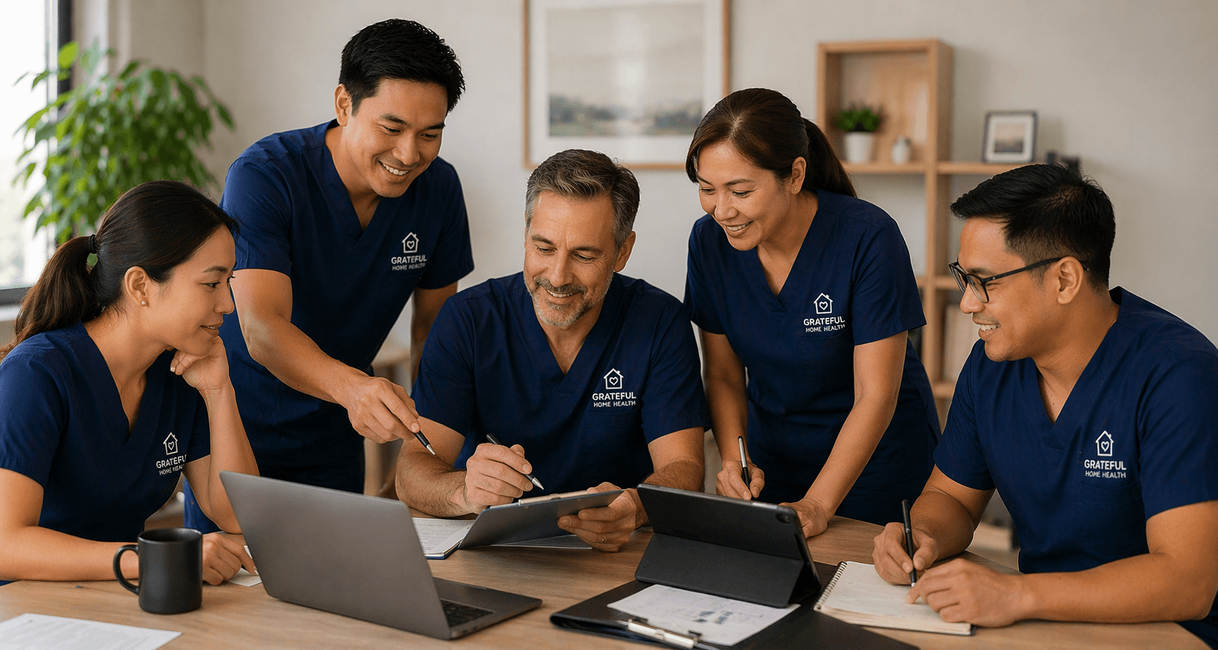 Our team of home health professionals working together