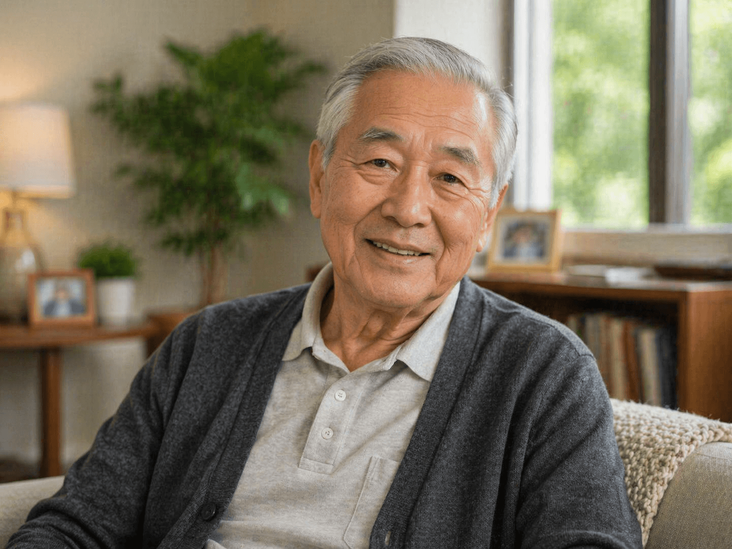 Caregiver providing attentive home health care